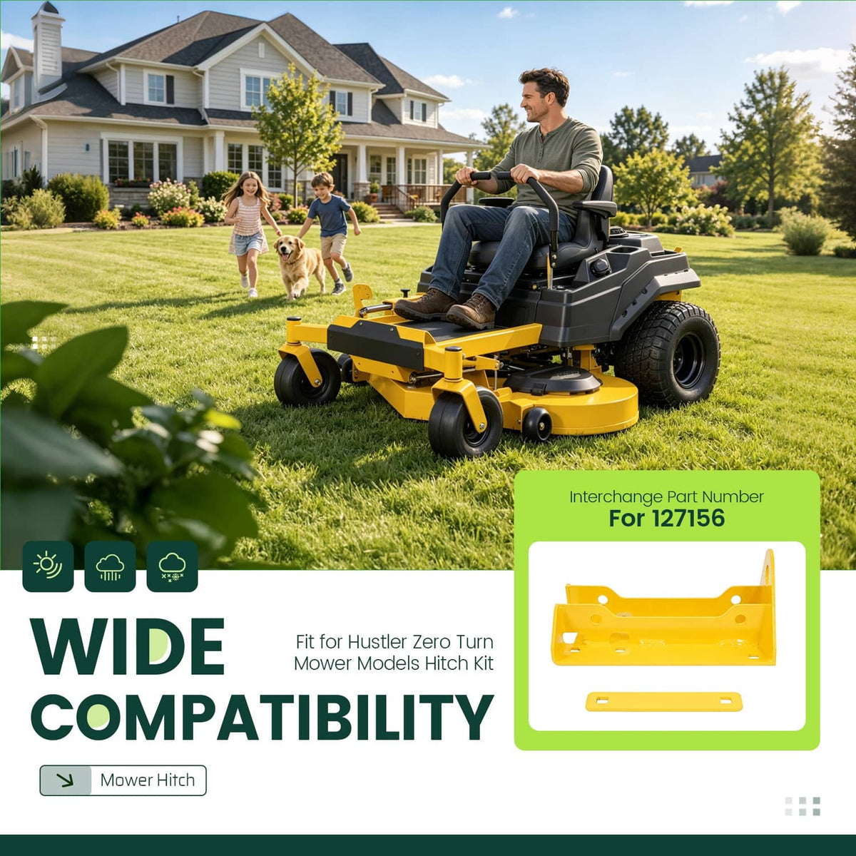 Solidspare Mower Hitch Kit For Hustler Raptor X XL XD XDX #127156 Zeroturn Mower Heavy-duty