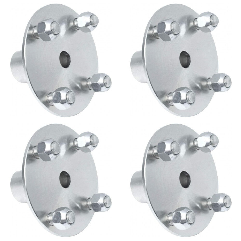(4) 4" x 4" Live Axle Hub 1" to 3/4" Step-Down for Go Kart Cart ATV Quad Trailer