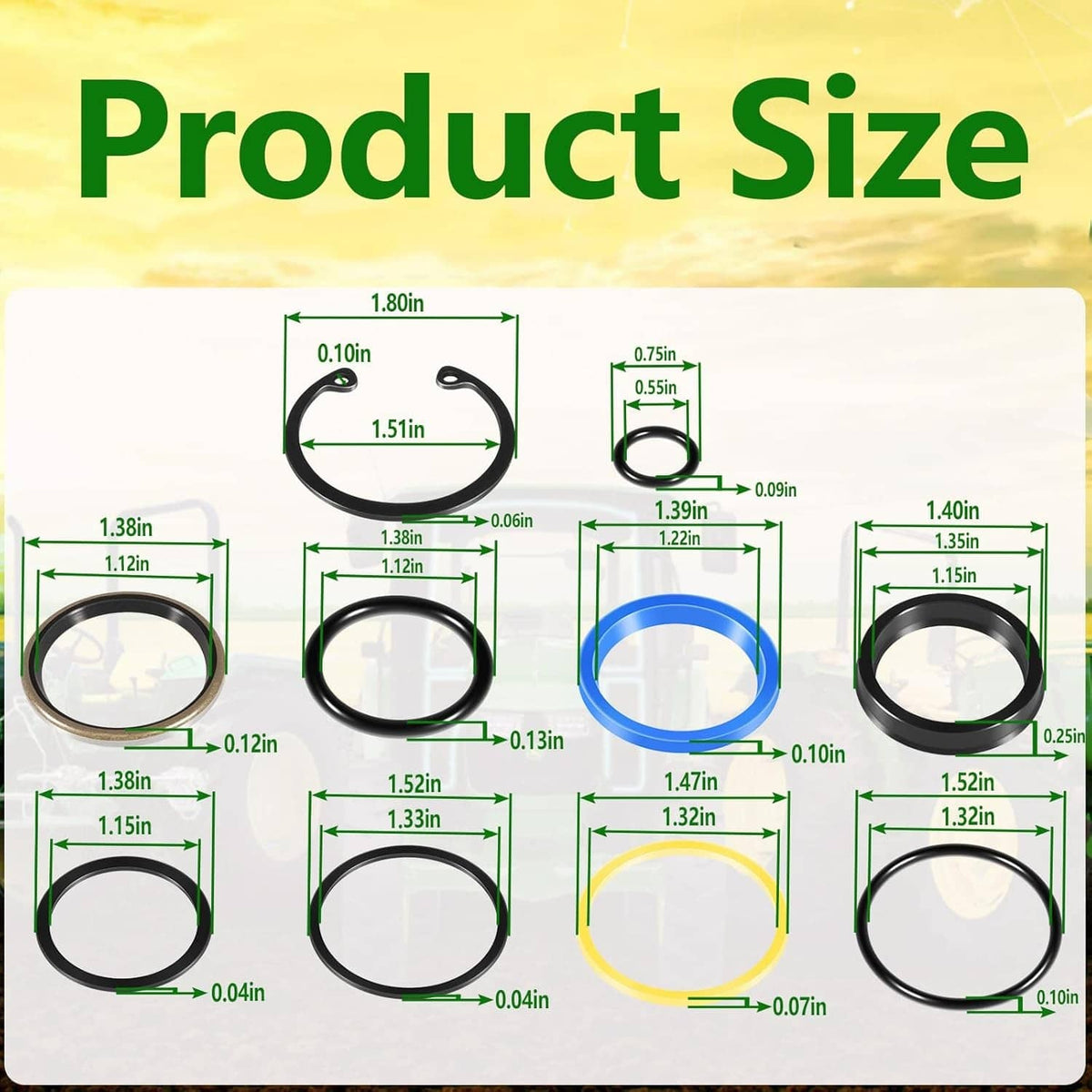 Solid Spare AM118391 Cylinder Seal Kit for John Deere 40 44 60 70 70A Loaders 1-1/2” Bore