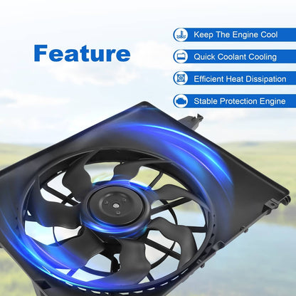 Solidspare Engine Radiator Cooling Fan Assembly For Hyundai Santa Fe kia 2013-2018 620-463