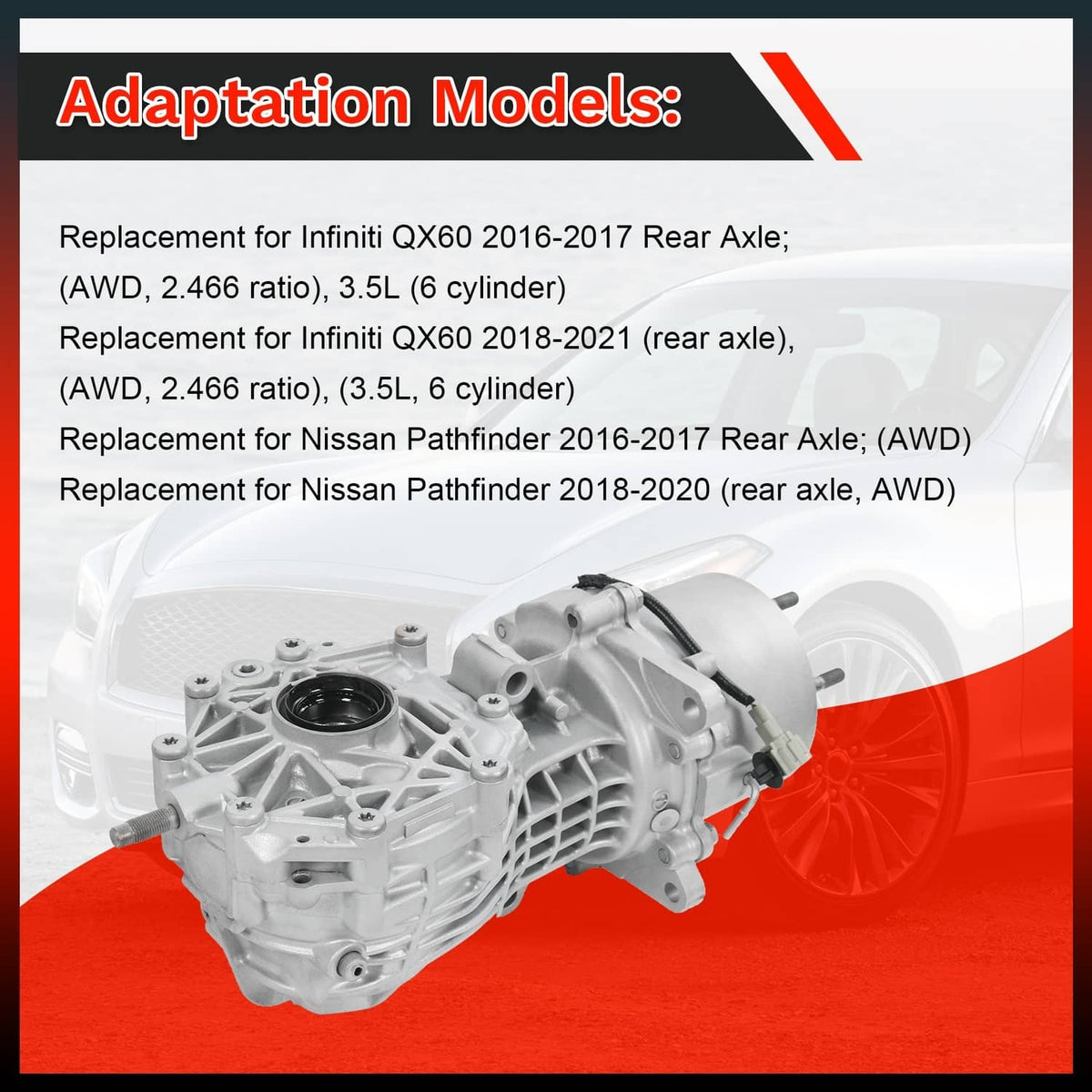 Solidspare 2.466 Ratio Rear Axle Differential Carrier For Infiniti QX60 Pathfinder Nissan