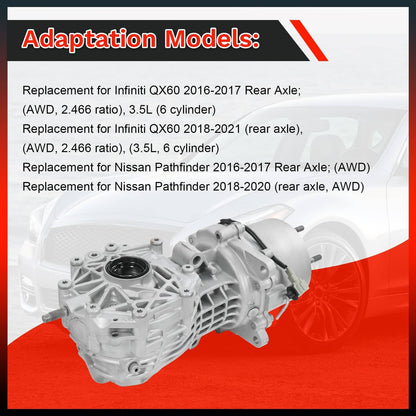 Solidspare 2.466 Ratio Rear Axle Differential Carrier For Infiniti QX60 Pathfinder Nissan
