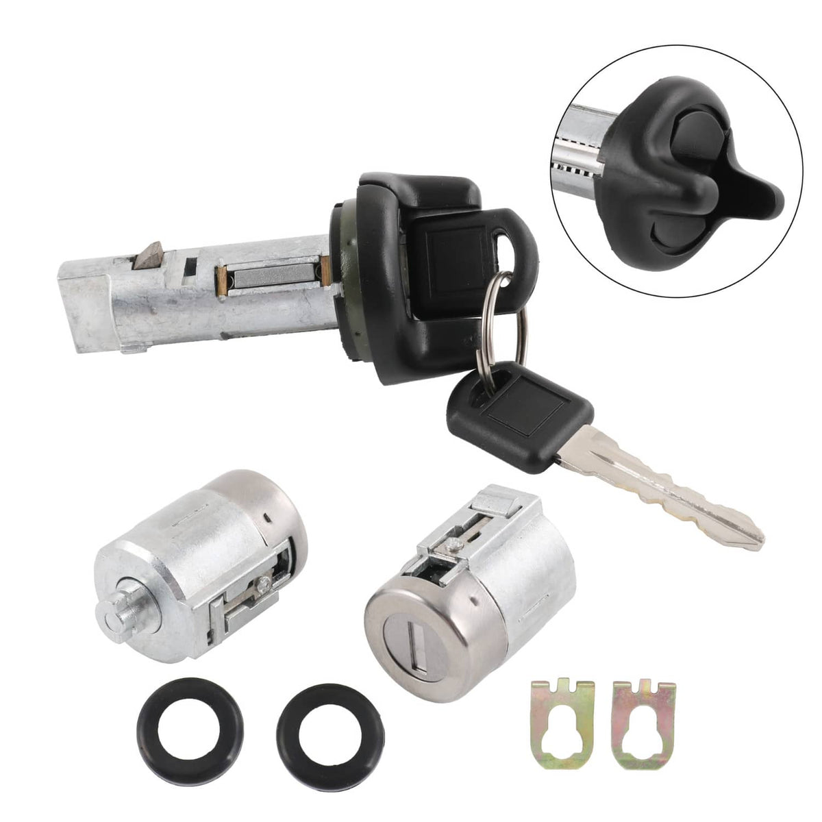 Solidspare Ignition Key Switch Cylinder & Door Lock With Set 2 Keys For Chevy GMC Pickup