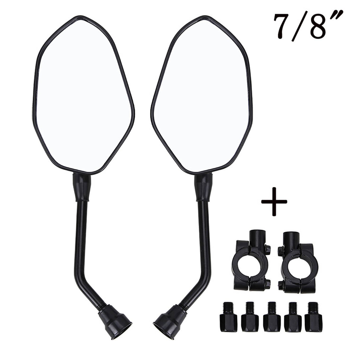 Solidspare ATV Rear Side View Mirrors w/ 7/8" Handlebar For Can-Am DS250 Polaris Sportsman
