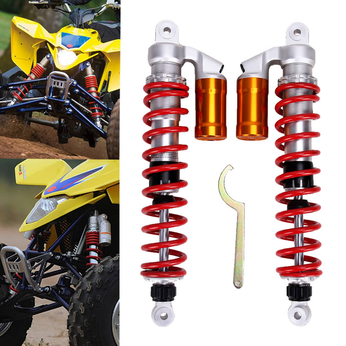 Solidspare FOR YAMAHA RAPTOR YFM 660R 700 700R YFZ450 UPGRADED FRONT SHOCK ABSORBERS 410MM