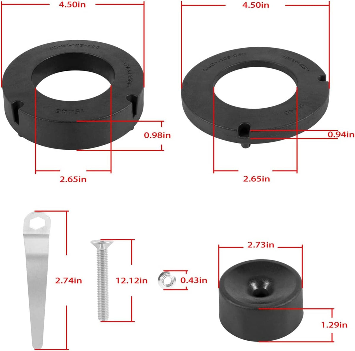Solidspare 1155300 Front 1.5” Performance Spacer Leveling Kit for Jeep Gladiator 2020-2022