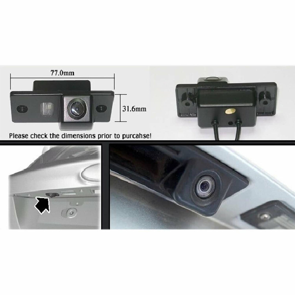 Solid Spare Rear View Reverse Parking Camera For VW Cayenne Tiguan Touareg Santana Passat