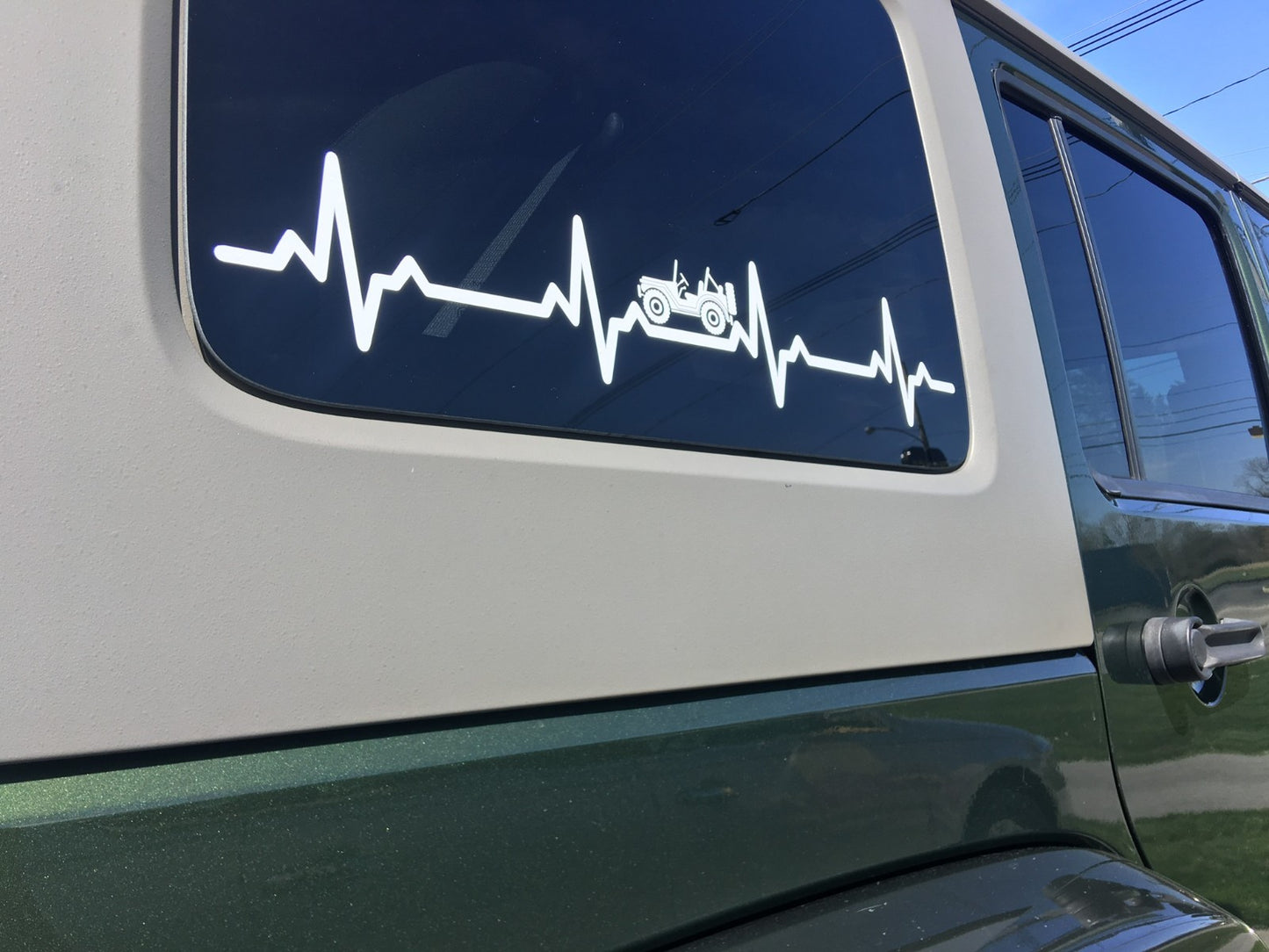 EKG Heartbeat Vinyl Sticker for Jeep JK JL Unlimited Rubicon Sahara 22.5" x 4"