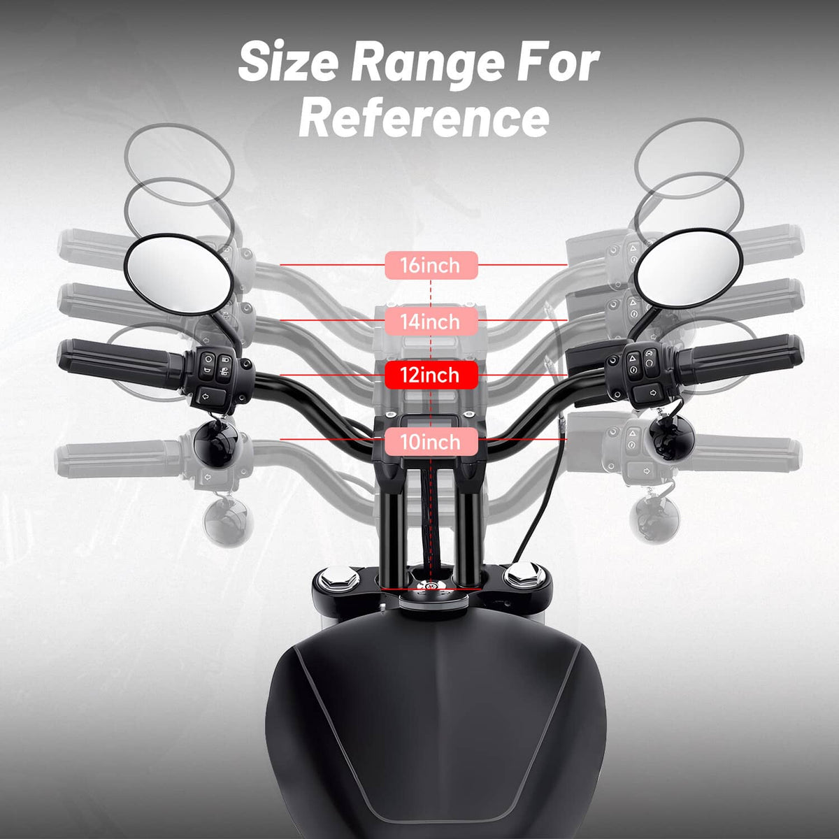 Solidspare 12"in Black MX-T Bars Handlebar Fit For Harley Softail Sportster Dyna Low Rider