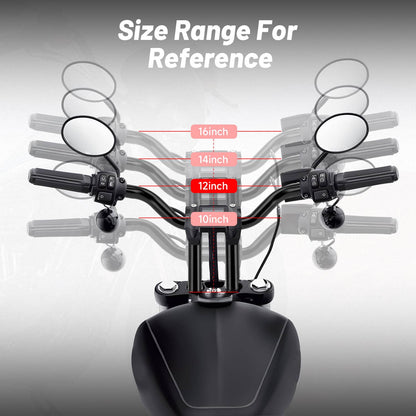 Solidspare 12"in Black MX-T Bars Handlebar Fit For Harley Softail Sportster Dyna Low Rider
