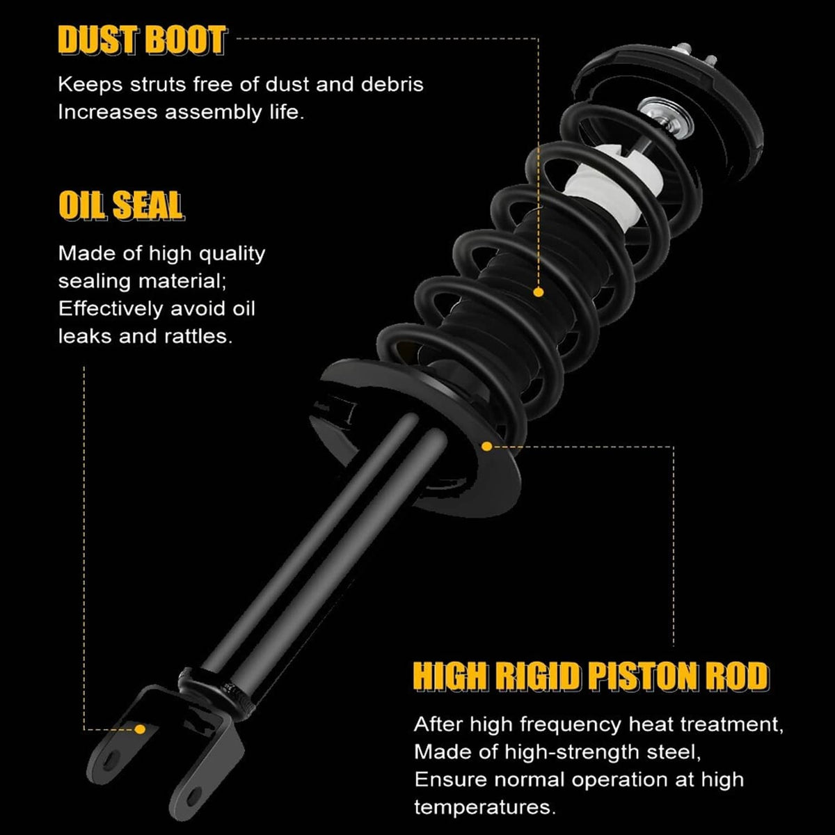 Solidspare 4x Front & Rear Complete Shocks Struts Set For 2008-2012 Honda Accord 2.4L 3.5L