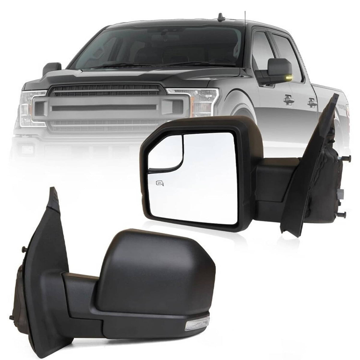 Solidspare 6Pin Tow Mirror Passenger Left Side Heated For 2015-2020 Ford F150 F-150 Truck