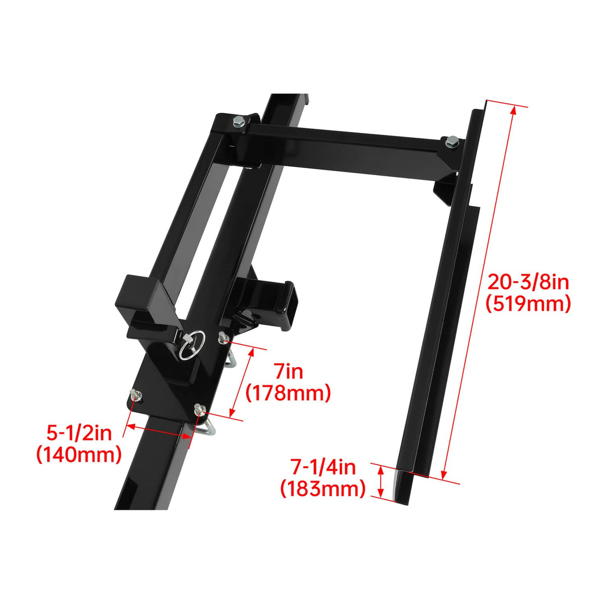 Solidspare Universal  Powder Coated Black Bumper-Mounted Swing Arm Assembly For Grilling