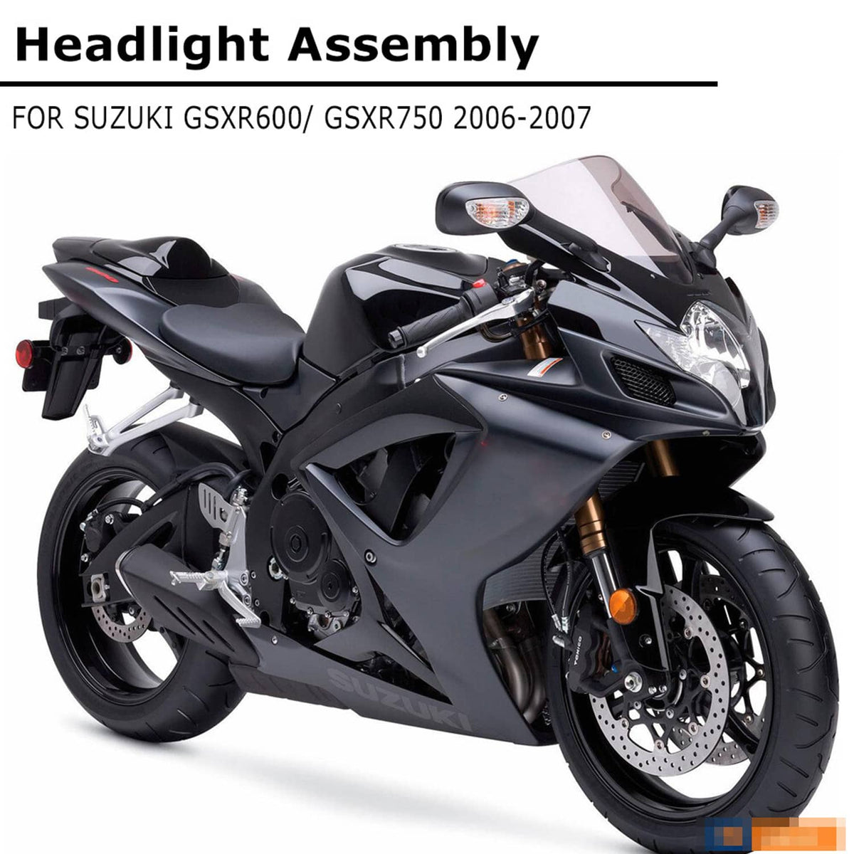 Solidspare Front Headlamp Headlight Assembly For Suzuki GSXR600 GSXR750 K6 2006 2007 06-07