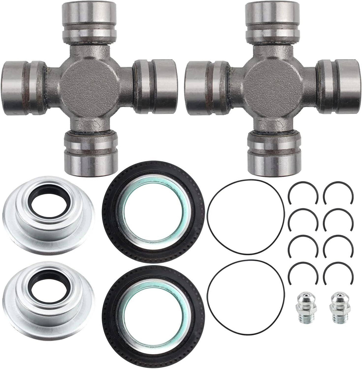 Solidspare Front Axle Seal & Greaseable U Joint Kit for 2005-2014 Ford F250 F350 Super Duty