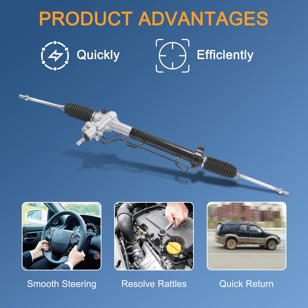 Solidspare Power Steering Rack and Pinion for 1997 1998-2001 Toyota Camry Camry Lexus ES300