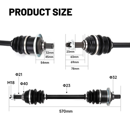 Solidspare Rear Left & Right Complete CV Joint Axle For Arctic Cat 400 FIS 2002 - 2004