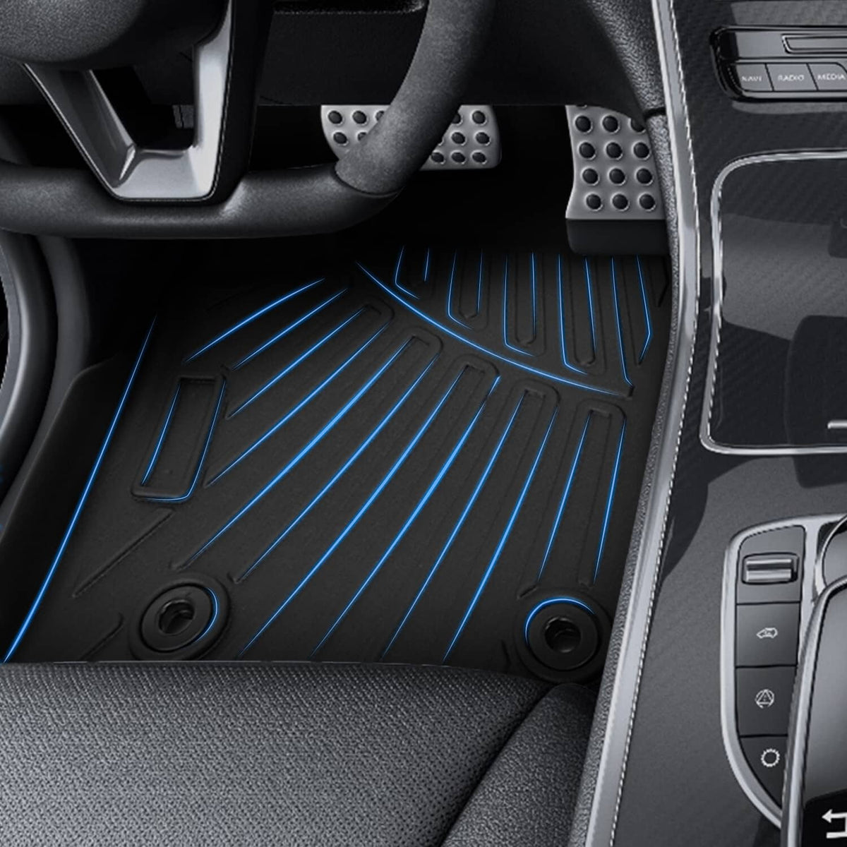 Solidspare For 24-26 Toyota Tacoma Double Cab Floor Mats All Weather 3D Carpets Liners TPE