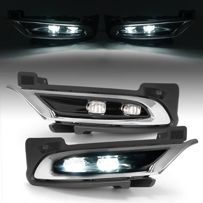 Solid Spare Pair LED Chrome Fog Lights Driver Passenger Side For Chrysler 300 2015-2024 2021