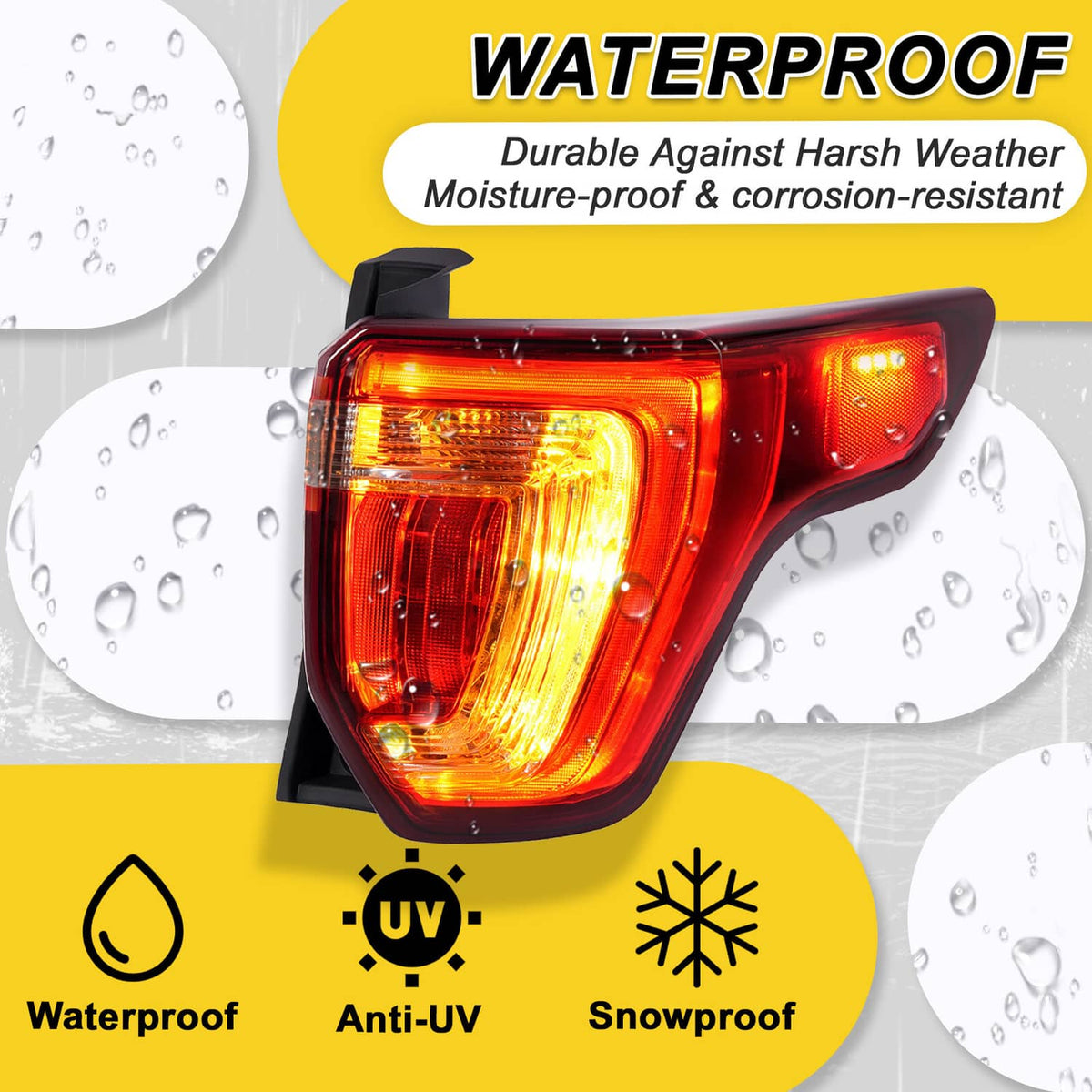 Solid Spare For Ford Explorer 2016 2017-2019 LED Tail Light Brake Lamp Passenger Right Side