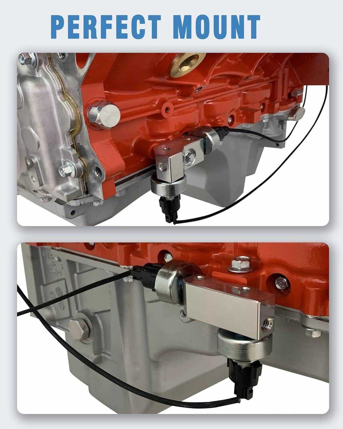 Solidspare Knock Sensor Relocation Bracket Kit For 1997-2007 GM Gen III LS V8 Engines LS1