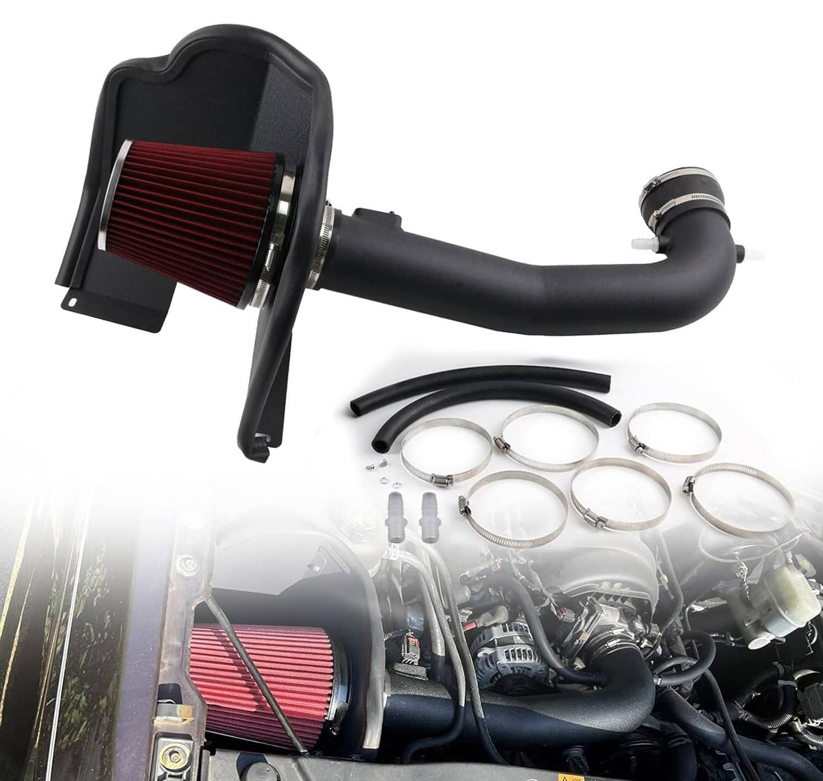 Solidspare Cold Air Intake Kit w/Filter for 2014-2019 Chevy Silverado GMC 1500 5.3L/6.2L V8