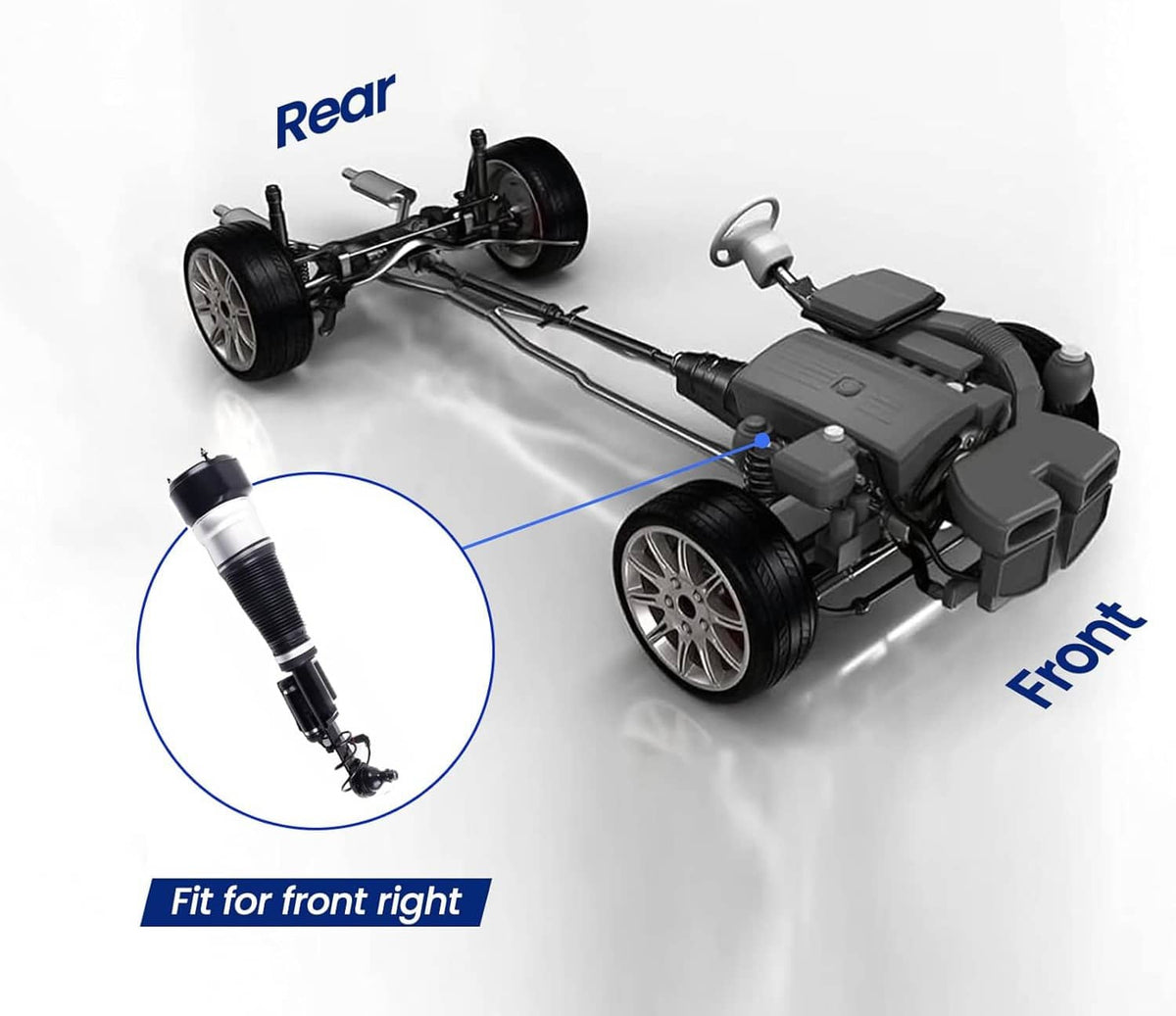 Solidspare Right Front Air Suspension Strut For 4Matic Mercedes W221 S500 S550 CL500 CL550