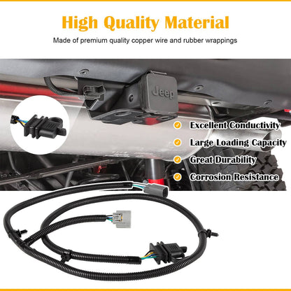 Solid Spare For 07-18 Jeep Wrangler JK 70.5" 4-Way Tow Hitch Trailer Wiring Harness 92015