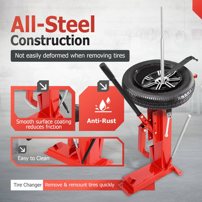 Solid Spare Multifunctional Manual Hand Tire Changer For 4" to 16.5" Tire ATV Truck Wheel