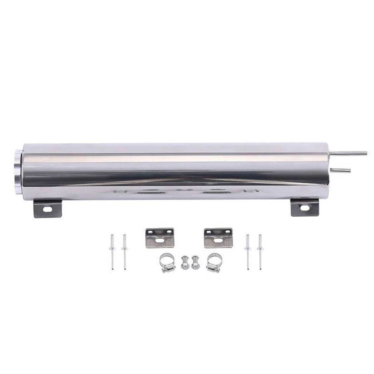 Solidspare 3" x 16" Polished Stainless Steel Radiator Coolant Overflow Catch Puke Tank 50OZ