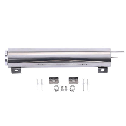 Solidspare 3" x 16" Polished Stainless Steel Radiator Coolant Overflow Catch Puke Tank 50OZ