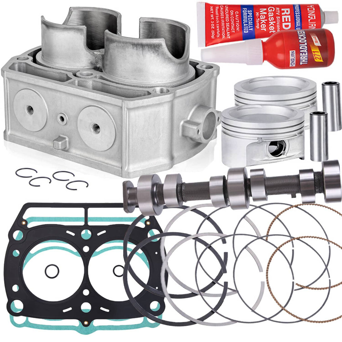 Solidspare For Polaris Cylinder Piston Gasket Top End Kit Camshaft Sportsman 800 2005-2014