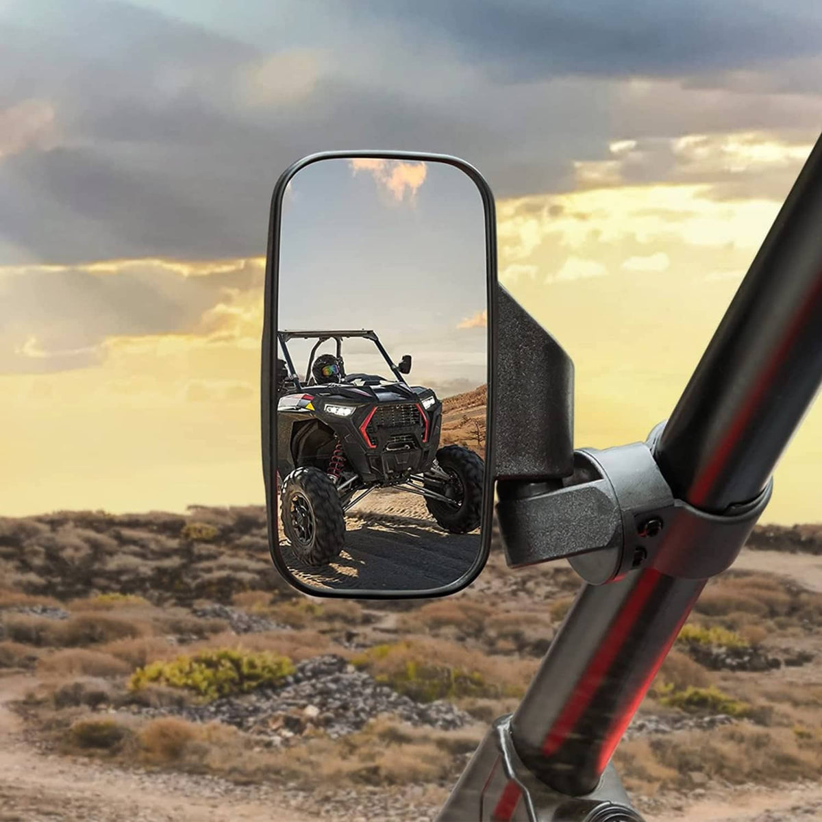 Solidspare Adjustable 1.75''-2" UTV Side Mirrors Foldable for Polaris RZR S 800 900 XP 1000