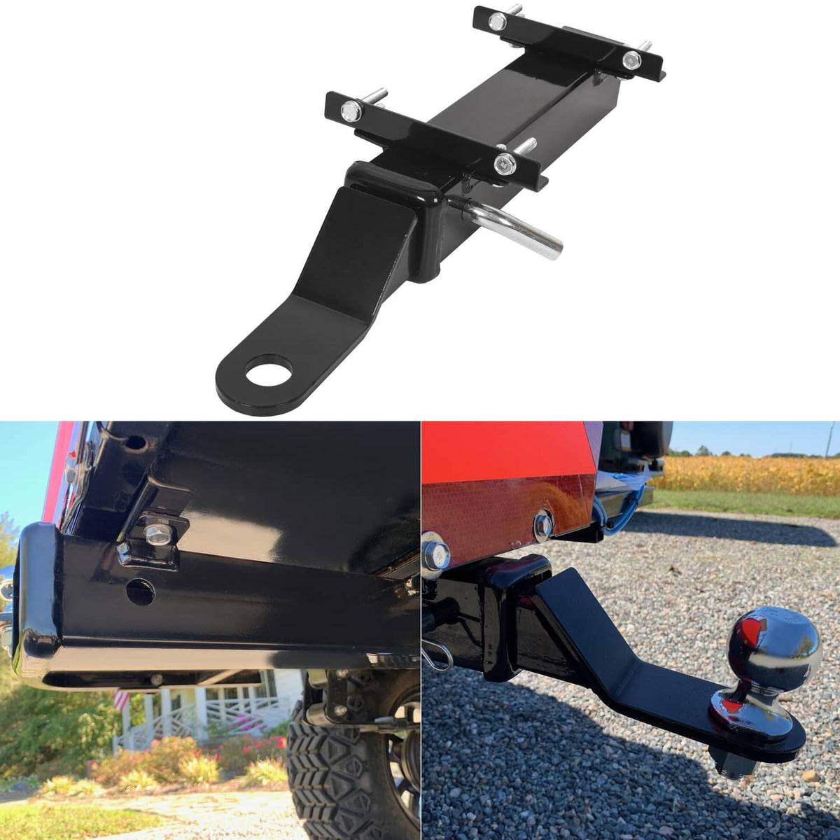 Solidspare For Club Car EZGO Yamaha Golf Cart Trailer Hitch w/ 2" Receiver Step on Back