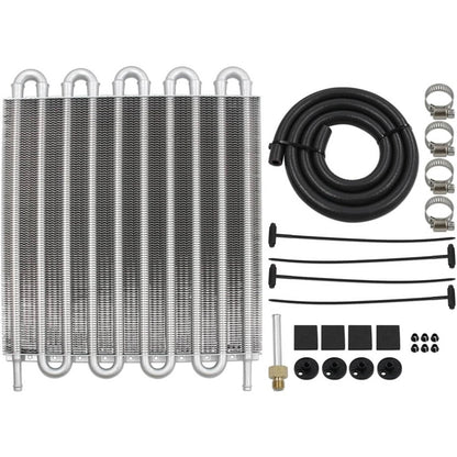 Solidspare 10 Rows Universal Aluminum Remote Transmission Oil Cooler Radiator Converter Kit