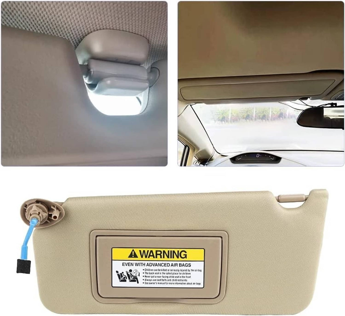 Solidspare Left Driver Side Sun Visor w/ Light & Mirror For 2008-2017 Honda Accord Beige