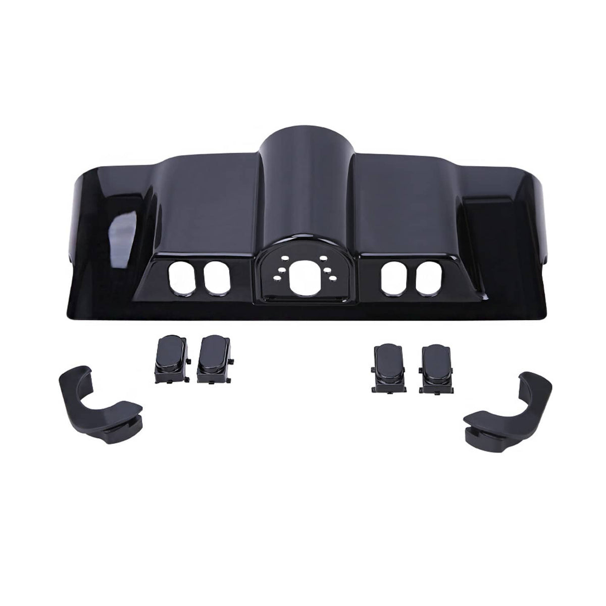 Solidspare Vivid Black Batwing Inner Fairing Switch Cap Kit For Harley Street Electra Glide