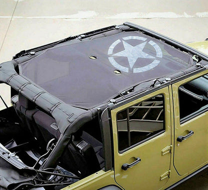 SunShade Top Cover w/ Five Star for Jeep Wrangler 2007-2018 JK JKU UV Protection