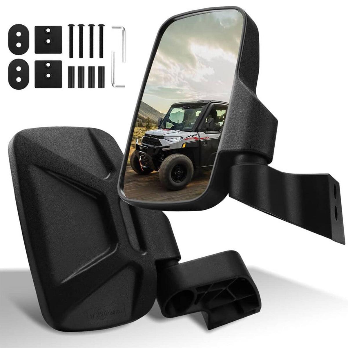 Solidspare Pair UTV Side View Mirrors Door Mounted for Polaris Ranger 1000 Crew XP SP 570