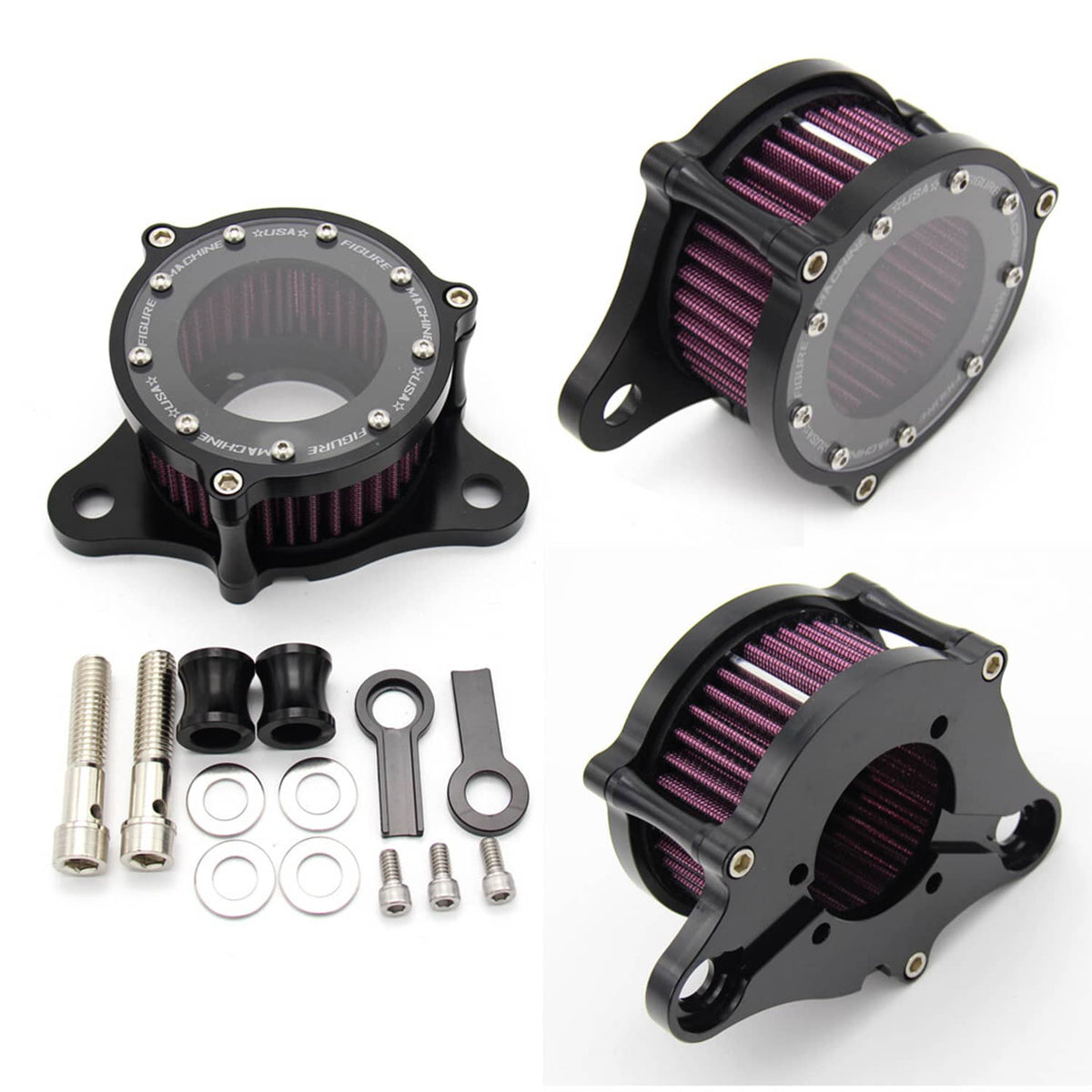 Solidspare Air Cleaner Intake Filter Kit For Harley Sportster Iron 883 1200 72 2012-2024