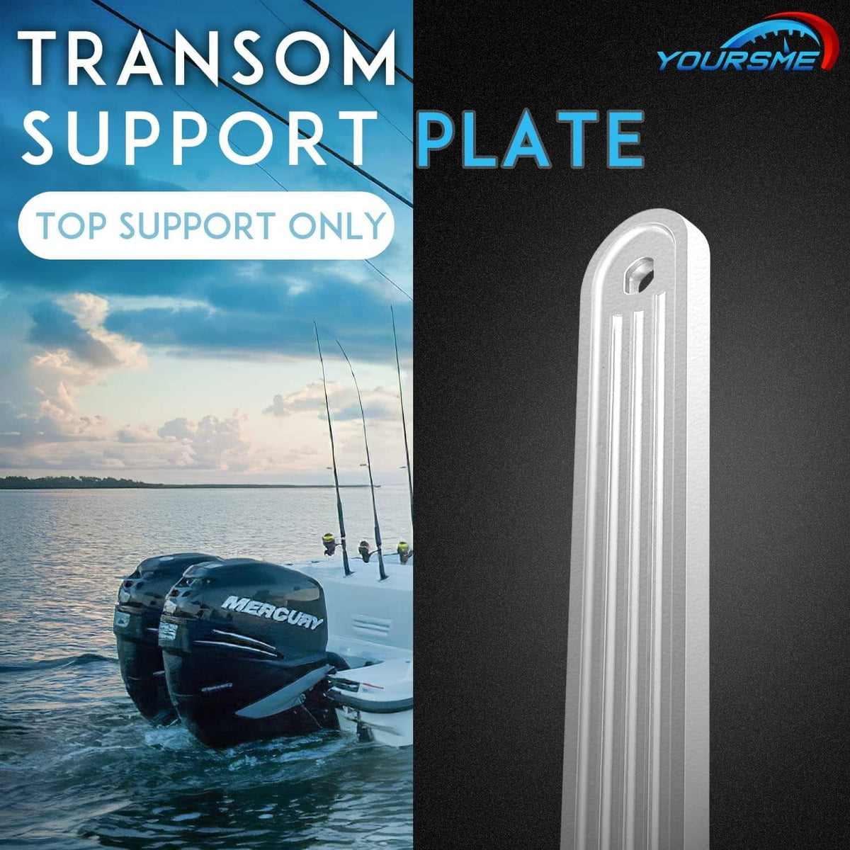 Solidspare TSP-1 Marine Transom Support Plate for Top Bolt Holes 3001-8067 15" x 2"