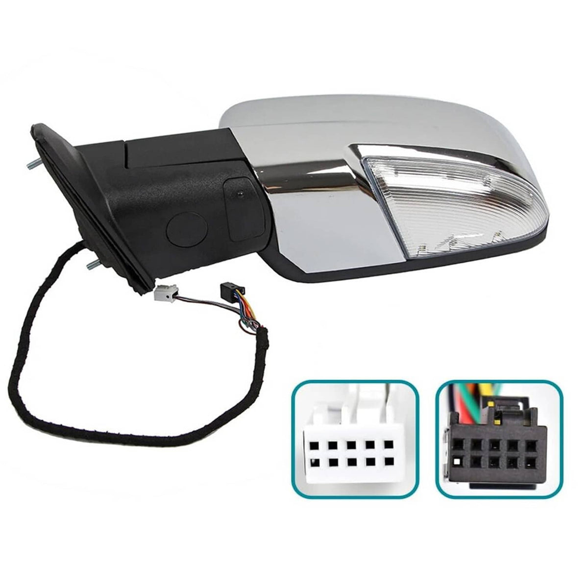 Solidspare Left Side Mirror For 2013-2019 Ram 1500 Chrome Power Fold+ Heated+Temper Sensor