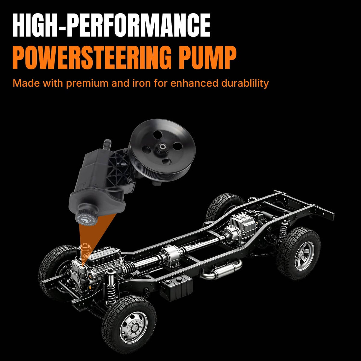 Solidspare Power Steering Pump w/ Reservoir for Dodge Ram 2500 Ram 3500 5073241AA 2003-2007