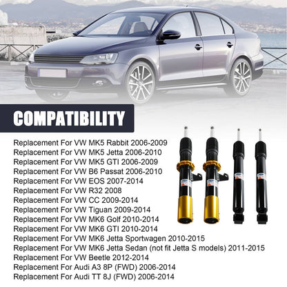 Solidspare Coilover Struts Set For 2006-2014 VW MK5 MK6 GOLF/JETTA Suspension Spring Kit