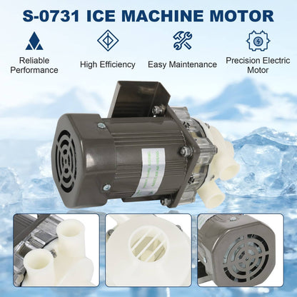 Solidspare S-0731 Water Pump for Hoshizaki, Ice Machine Motor Assembly with Mounting Plate