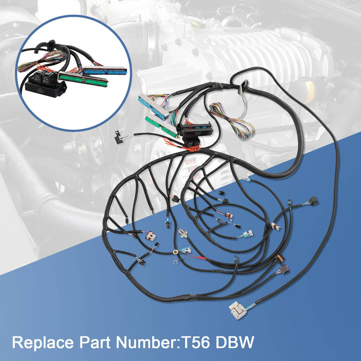 Solidspare T56 DBW Engine Wiring Harness Stand Alone LS3 For 4.8 5.36.0 Drive By Wire 03-07