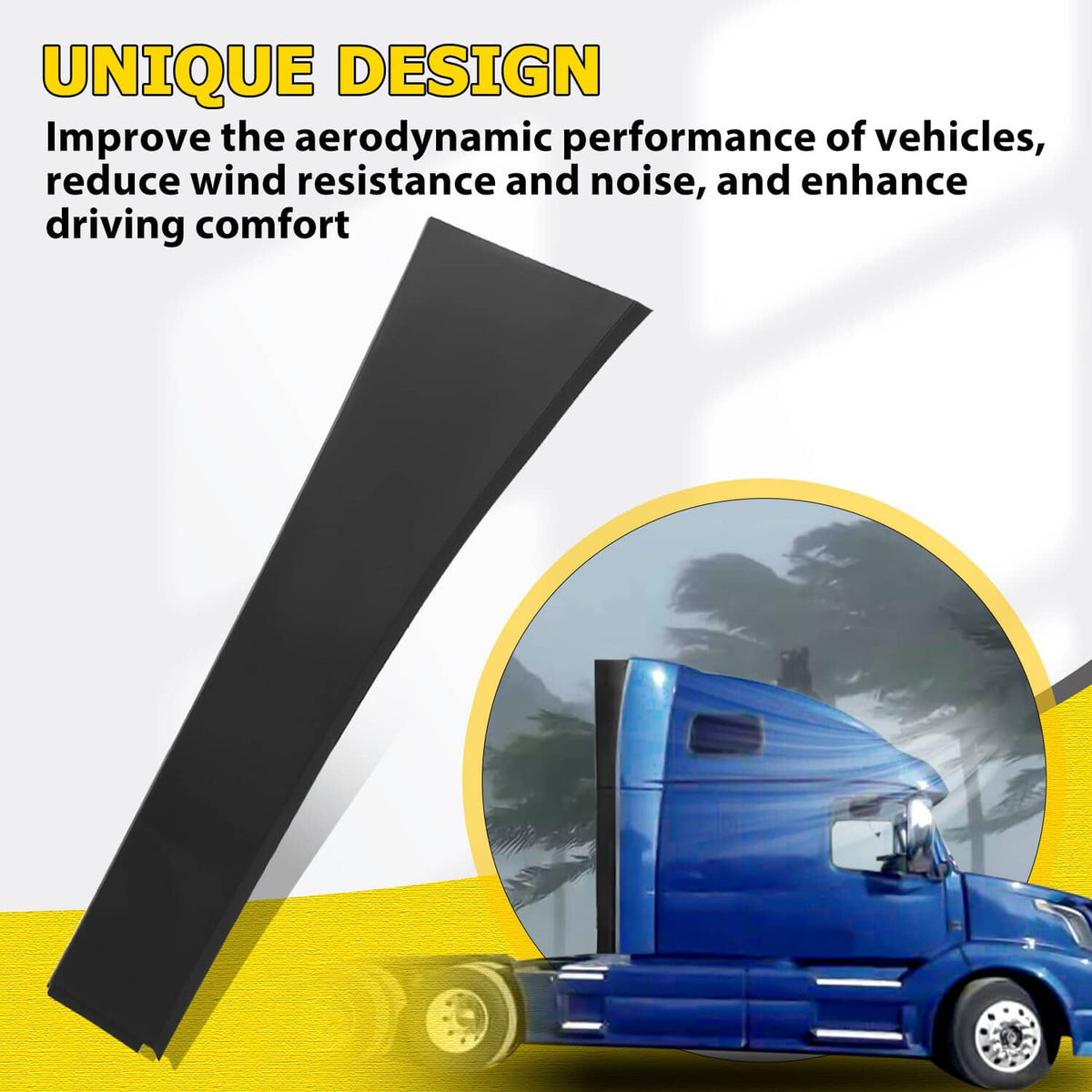 Solid Spare Right Passenger Side Upper Sleeper Cab Fairing Extension For Volvo VNL 2004-2016