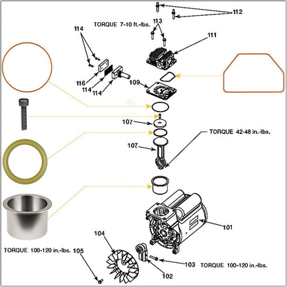 Solid Spare K-0650 Air Compressor Cylinder Sleeve and Ring Kit for DeVilbiss Porter Cable