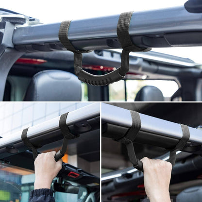 Solid Spare Roll Bar Grab Handles Grip Handles for Jeep Wrangler TJ JK JKU JL JLU 1955-2021