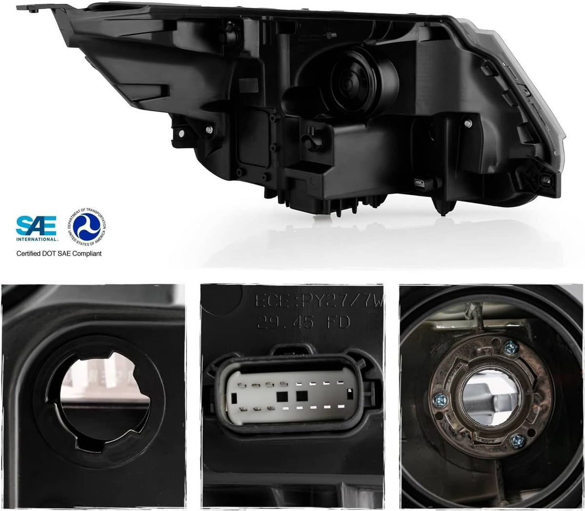 Solidspare Left & Right Side Headlights Assembly w/LED DRL For 2016-2019 Ford Explorer